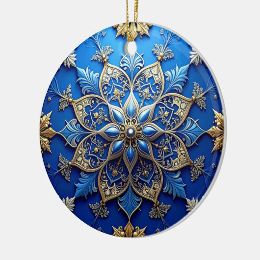 Blue Gold Decorative Holiday Ornament (Links)