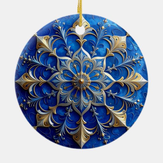 Blue Gold Decorative Holiday Ornament (Hinten)