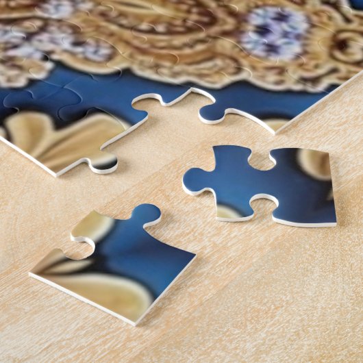 Blue Gold Decorative Jigsaw Puzzle (Seite)