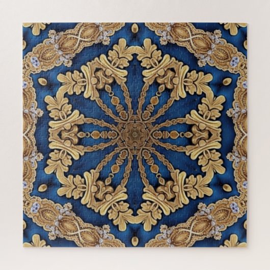 Blue Gold Decorative Jigsaw Puzzle (Vertikal)