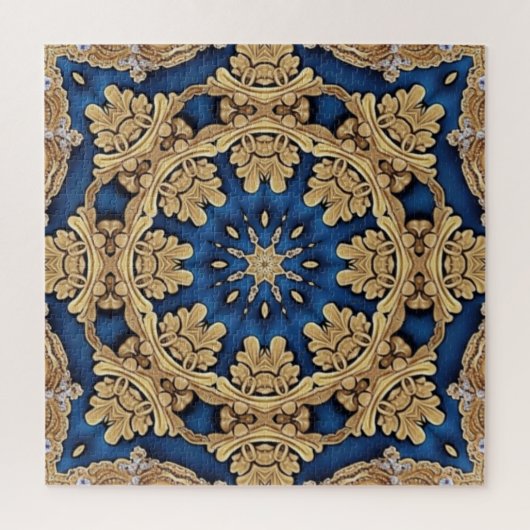Blue Gold Decorative Jigsaw Puzzle (Vertikal)