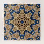 Blue Gold Decorative Jigsaw Puzzle (Horizontal)