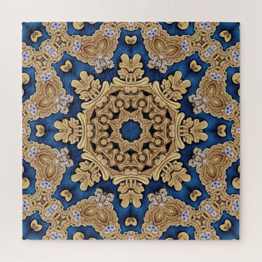 Blue Gold Decorative Jigsaw Puzzle (Vertikal)