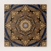 Blue Gold Decorative Jigsaw Puzzle (Horizontal)