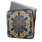 Blue Gold Decorative Laptop Sleeve (Vorderseite Links)