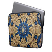 Blue Gold Decorative Laptop Sleeve (Vorderseite Links)