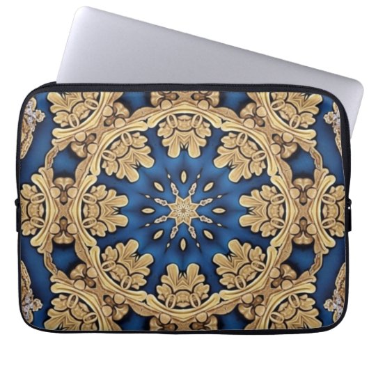 Blue Gold Decorative Laptop Sleeve (Vorderseite)