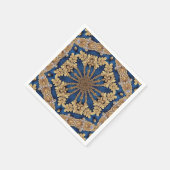 Blue Gold Decorative Napkins Serviette (Ecke)