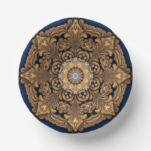 Blue Gold Decorative Paper Bowls Pappteller
