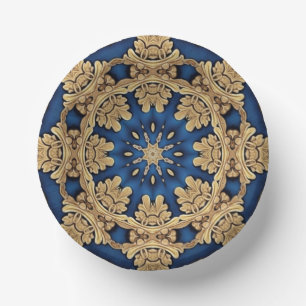 Blue Gold Decorative Paper Bowls Pappteller
