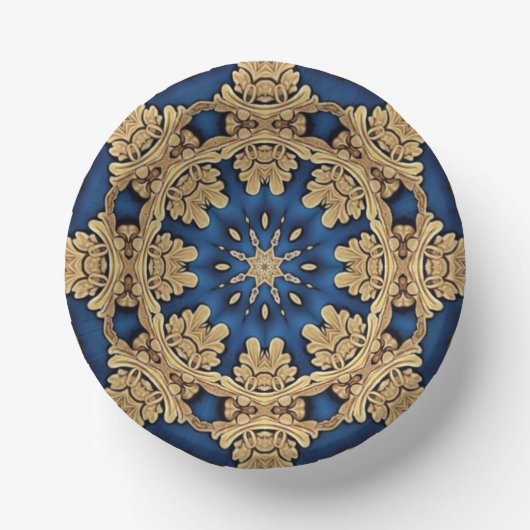 Blue Gold Decorative Paper Bowls Pappteller (Vorderseite)
