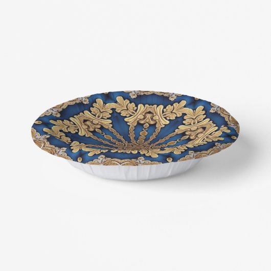 Blue Gold Decorative Paper Bowls Pappteller (Gewinkelt)