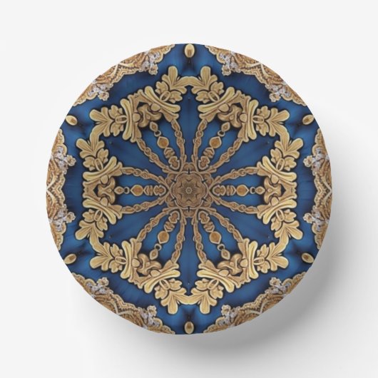 Blue Gold Decorative Paper Bowls Pappteller (Vorderseite)