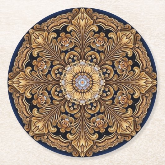Blue Gold Decorative Paper Untersetzer (Vorderseite)