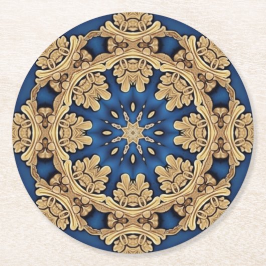 Blue Gold Decorative Paper Untersetzer (Vorderseite)