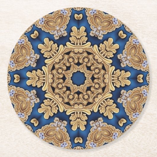 Blue Gold Decorative Paper Untersetzer (Vorderseite)