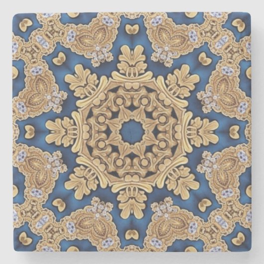Blue Gold Decorative Stone Untersetzer (Vorderseite)