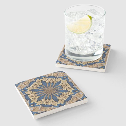 Blue Gold Decorative Stone Untersetzer (Seitenansicht)