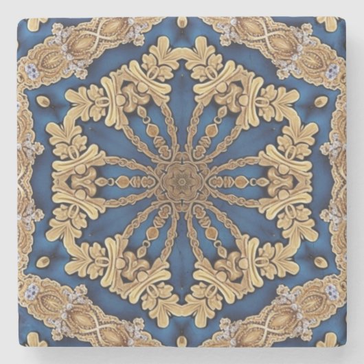 Blue Gold Decorative Stone Untersetzer (Vorderseite)