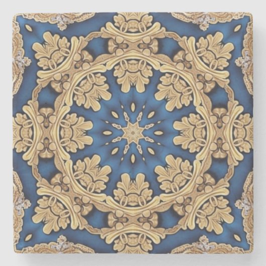 Blue Gold Decorative Stone Untersetzer (Vorderseite)
