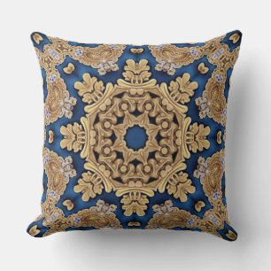 Blue Gold Decorative Throw Kissen