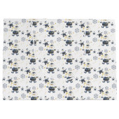 Blue Gold Denim Christmas Santa Personalisiert Große Geschenktüte (Rückseite)