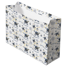 Blue Gold Denim Fashion Weihnachten Weihnachtsmust Große Geschenktüte