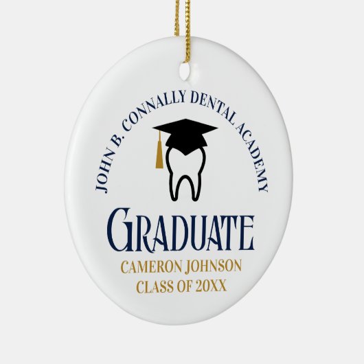 Blue Gold Dental School Abschluss Weihnachten Keramik Ornament (Rechts)