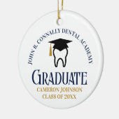 Blue Gold Dental School Abschluss Weihnachten Keramik Ornament (Links)
