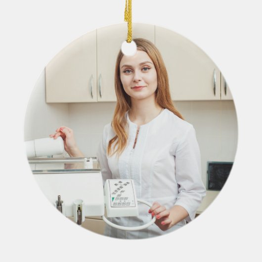 Blue Gold Dental School Abschluss Weihnachten Keramik Ornament (Hinten)