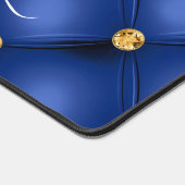 Blue Gold Diamond Tufted Individuelle Name Schreibtischunterlage (Ecke)