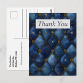 Blue & Gold Diamonds Dankeskarten Postkarte (Vorne/Hinten)