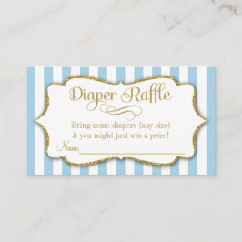 Blue Gold Diaper Raffle Baby Duschkarten Boy Begleitkarte
