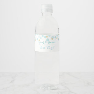 Blue Gold Dots Baby Dusche Wasser Flasche Etikett
