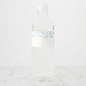 Blue Gold Dots Baby Dusche Wasser Flasche Etikett (Rückseite)