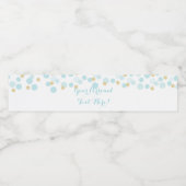 Blue Gold Dots Baby Dusche Wasser Flasche Etikett (Einzelnes Label)