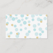 Blue Gold Dots Baby Showdusche Windeln Raffle Tick Begleitkarte (Rückseite)