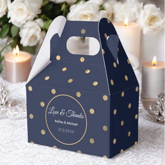 Blue Gold Dots Muster Birthday Gevor Box Geschenkschachtel