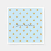 Blue & Gold Dots Royal Crown Prince Party Napkins Serviette (Vorderseite)