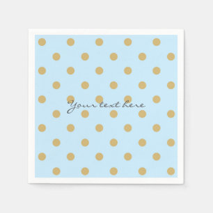 Blue & Gold Dots Royal Crown Prince Party Napkins Serviette