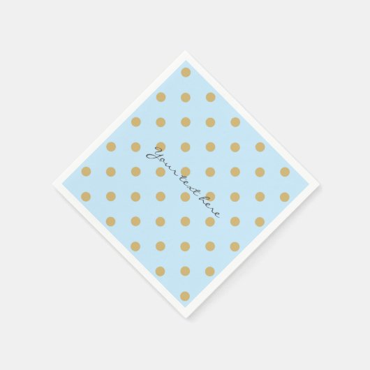 Blue & Gold Dots Royal Crown Prince Party Napkins Serviette (Ecke)