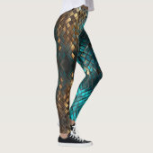 Blue Gold Dragon Scales Leggings (Rechts)