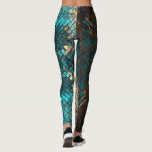 Blue Gold Dragon Scales Leggings (Rückseite)