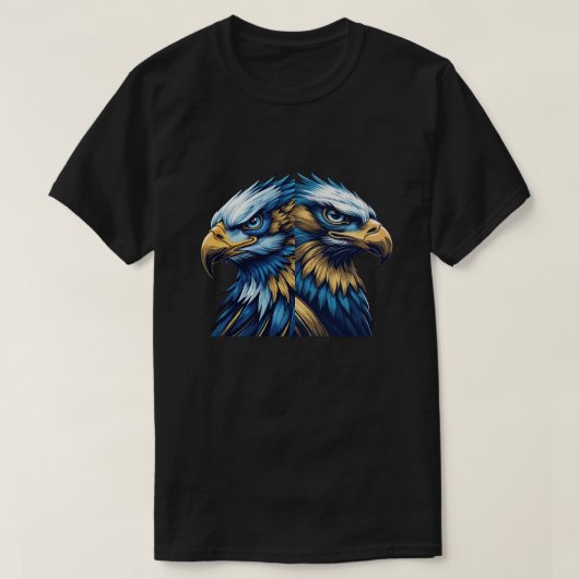 Blue & Gold Eagle Head – Premium Modern Vector Art T-Shirt (Design vorne)