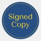 Blue & Gold | Einfaches signiertes Comic für das N Runder Aufkleber (Vorderseite)