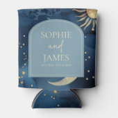 Blue Gold Elegant Celestial Starry Sky Wedding Dosenkühler (Vorderseite)