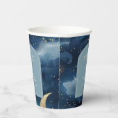 Blue Gold Elegant Celestial Starry Sky Wedding Pappbecher (Rechts)