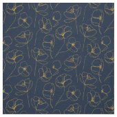 Blue Gold Elegant Fabric Crafting Pattern Stoff (Muster)