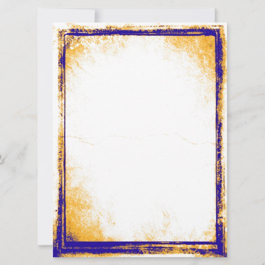 Blue & Gold Elegante Einladung (Rückseite)