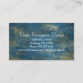 Blue Gold Elegante Festivals String Lights Visitenkarte (Rückseite)